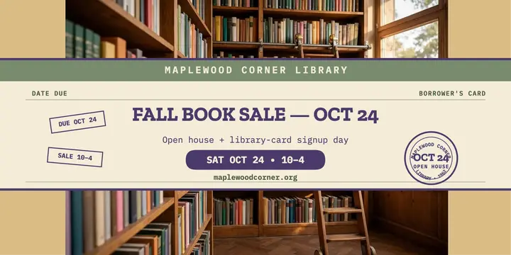 Maplewood library fall book sale post template