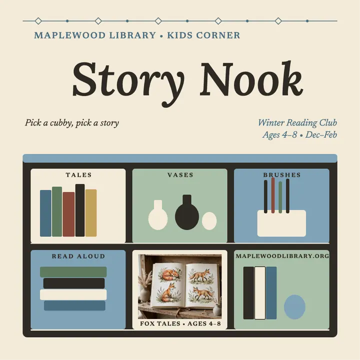 Maplewood Library reading cubbies post template