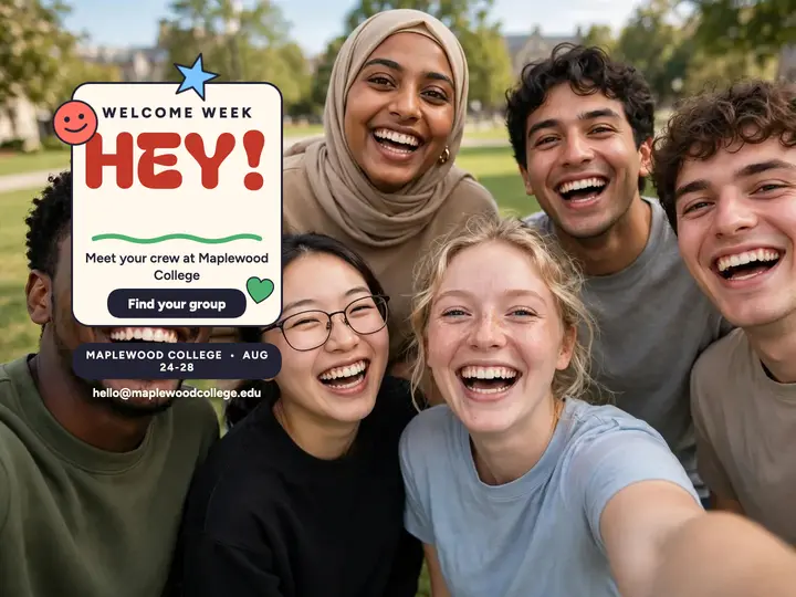 Maplewood welcome week selfie slide template