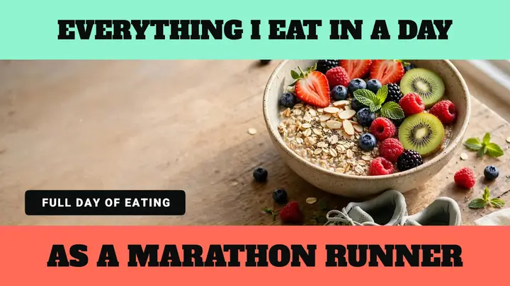 Marathon runner eats thumbnail template