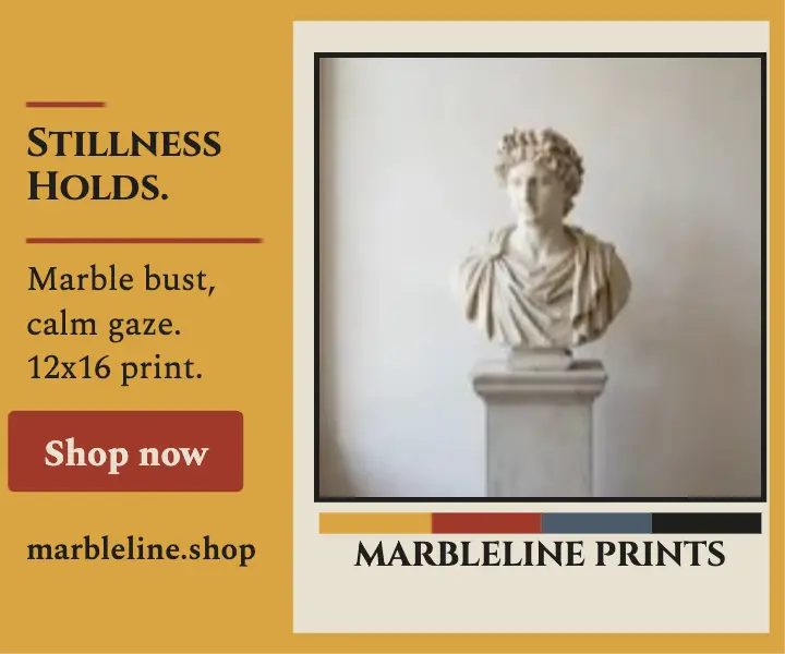 Marbleline marble bust quote ad template