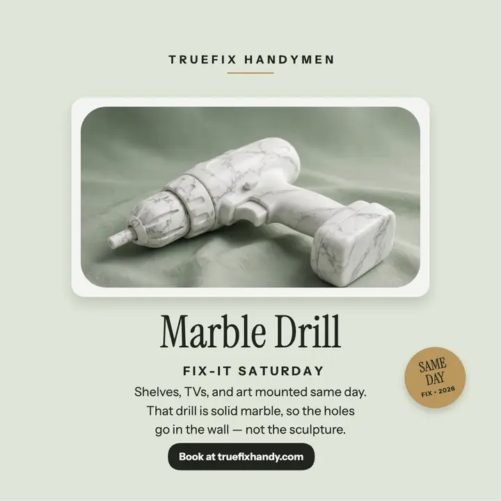 Truefix marble drill handyman promo template