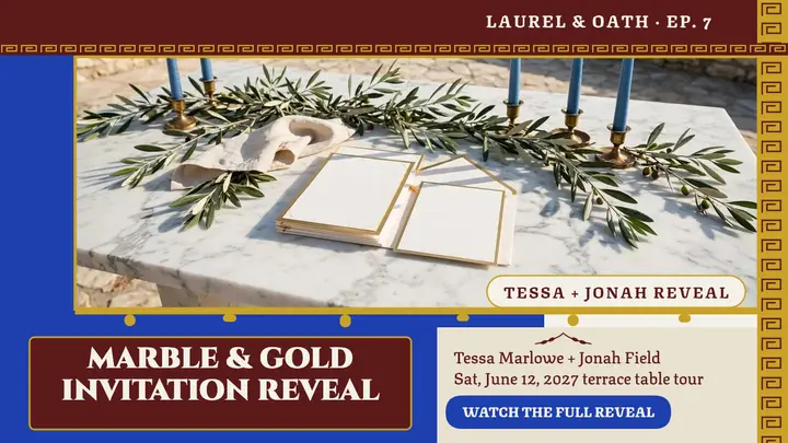 Laurel and Oath marble invitation reveal thumb template