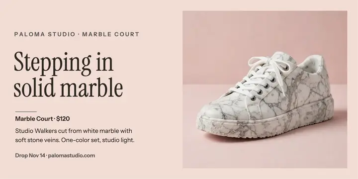 Paloma Studio Walkers marble sneaker post template