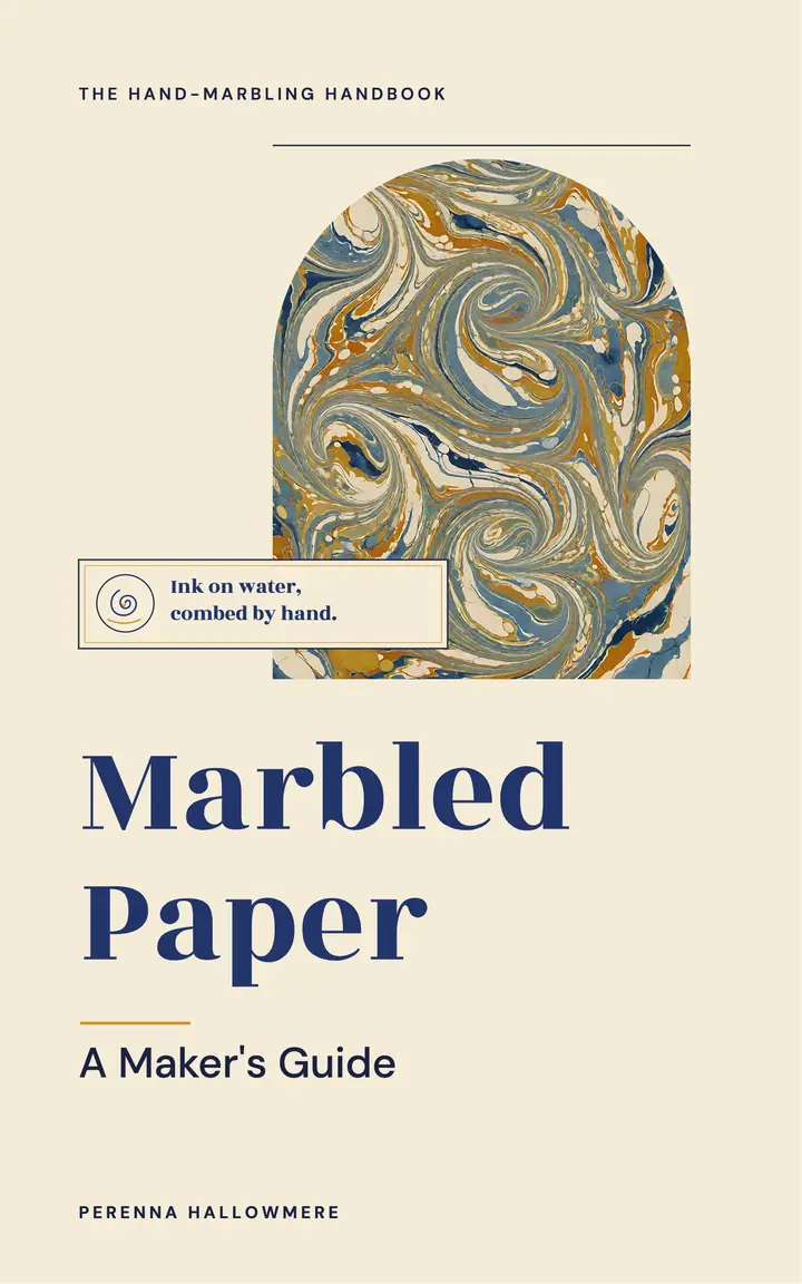 Marbled paper maker's guide ebook cover: marbling guide ebook cover template