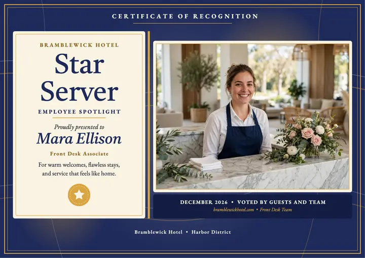 Bramblewick Star Server award certificate template