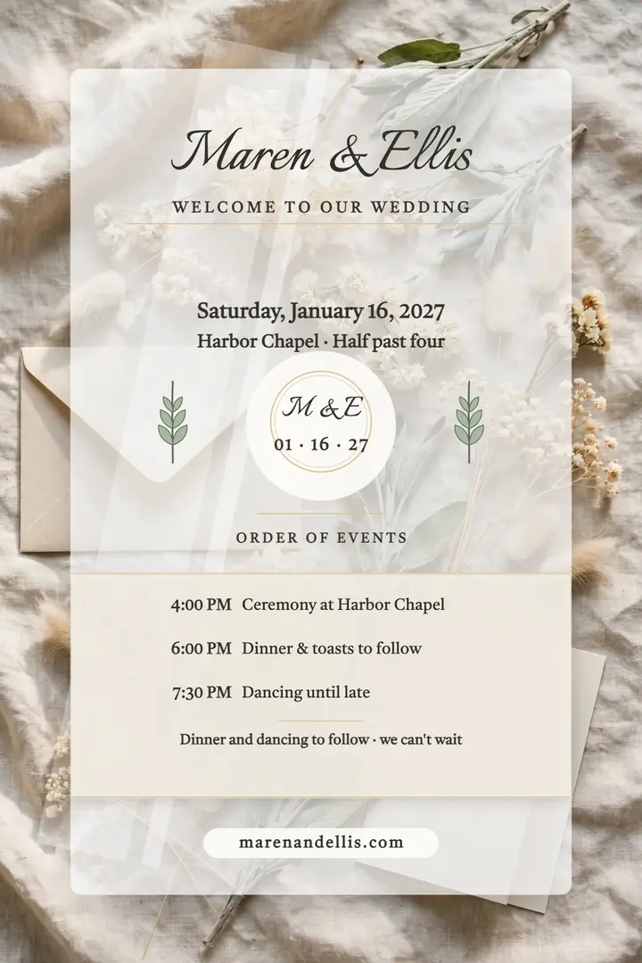 Maren and Ellis acrylic welcome sign template