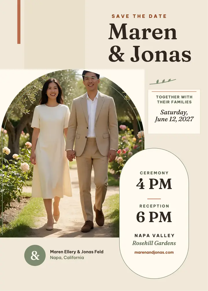 Maren and Jonas garden arch invitation template