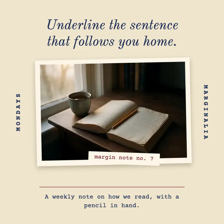 Marginalia Mondays reading quote square post, poetcore template