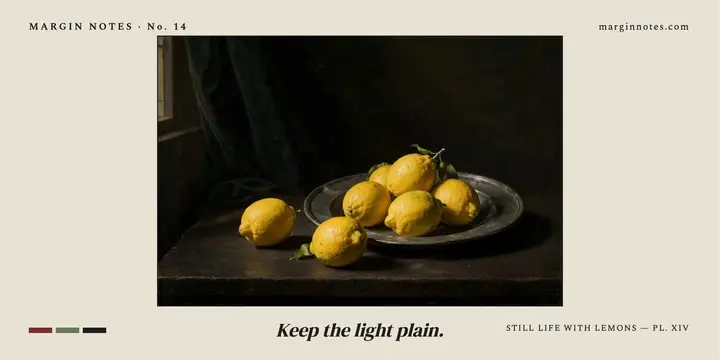 Margin Notes still life quote post template
