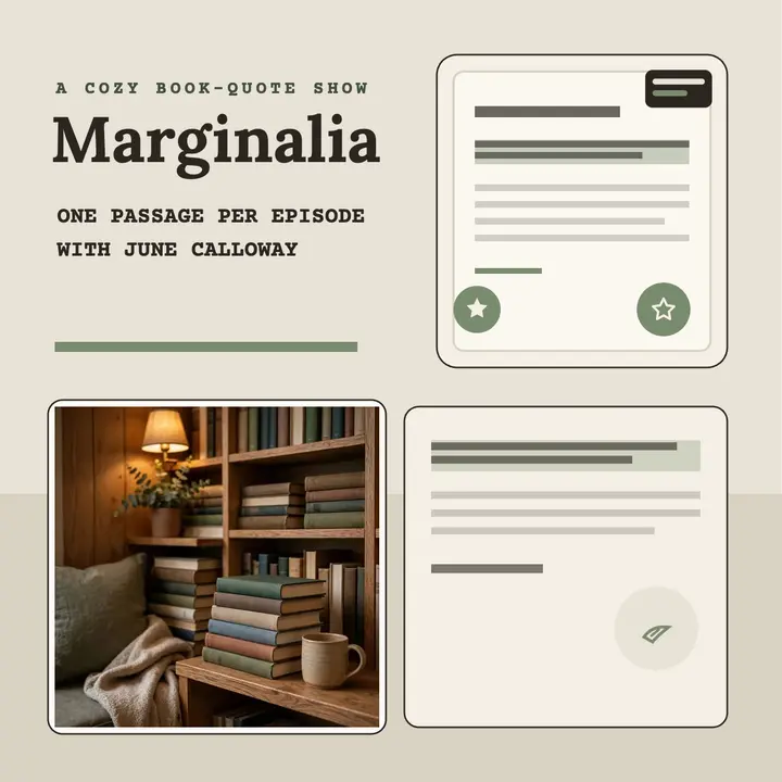 Marginalia cozy book quote podcast cover template
