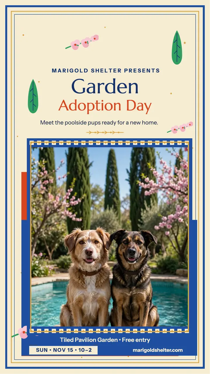 Marigold garden adoption day story template