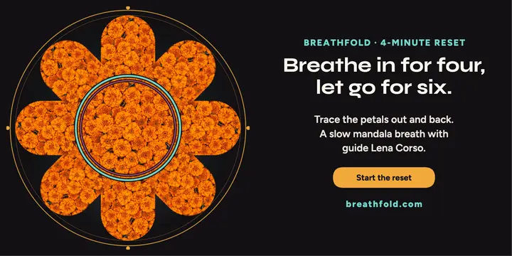 Breathfold marigold mandala breathing post: breathing exercise post template