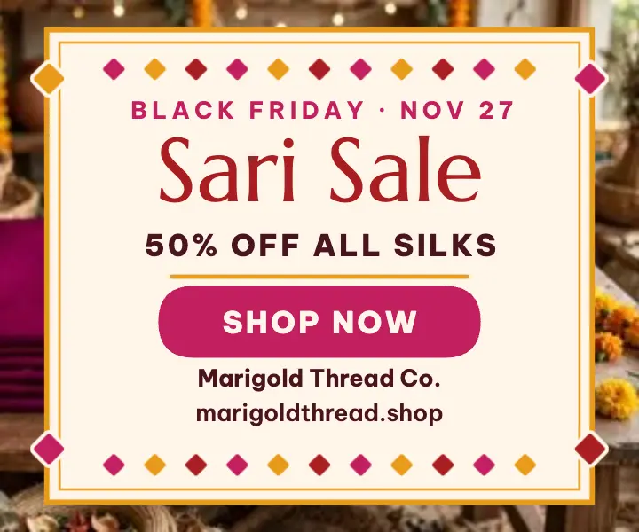 Marigold Thread Black Friday sari sale ad template