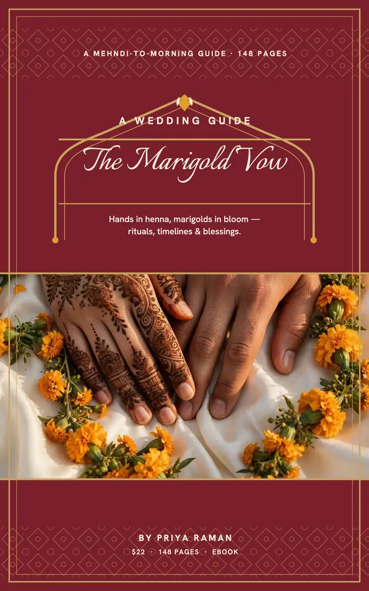 The Marigold Vow mehndi ebook cover: wedding ebook cover template