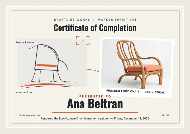 Loop chair sprint completion certificate template