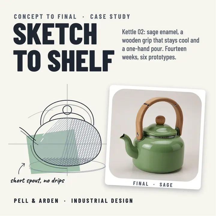 Pell & Arden kettle sketch to shelf template