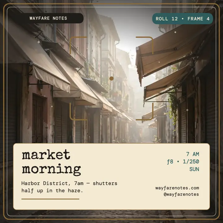Market morning viewfinder square post template
