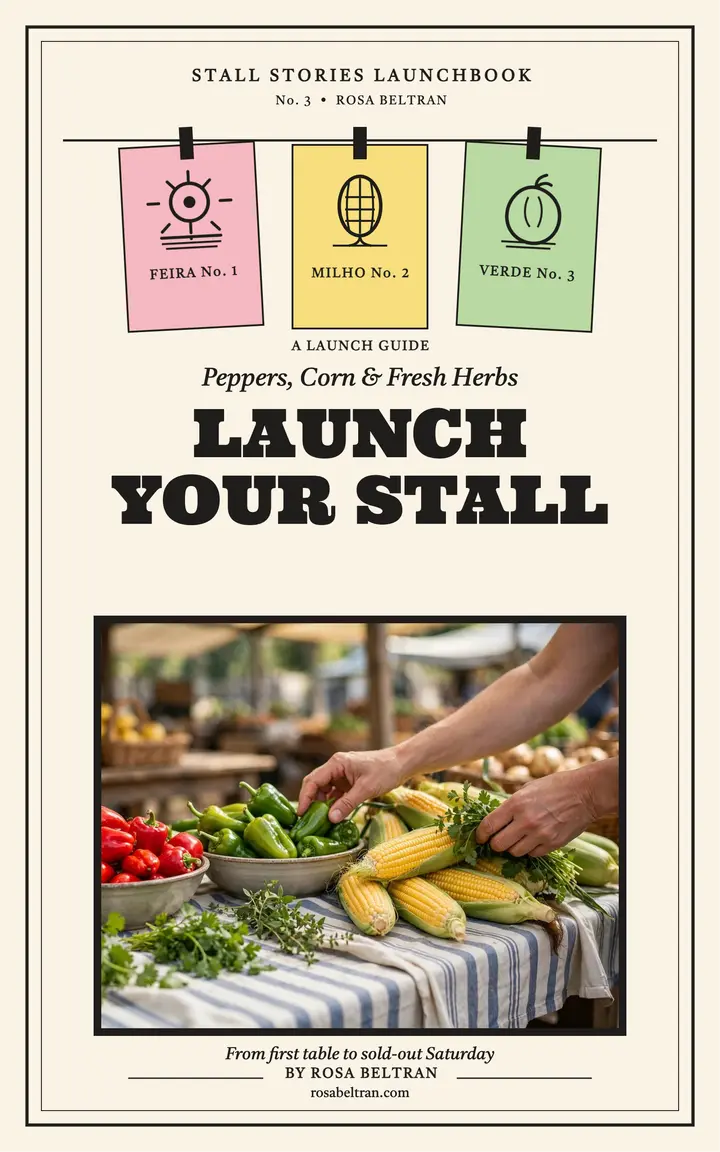 Market stall launch ebook cover: market stall launch ebook template