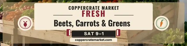 Coppercrate weekend veg stall banner: farmers market banner template