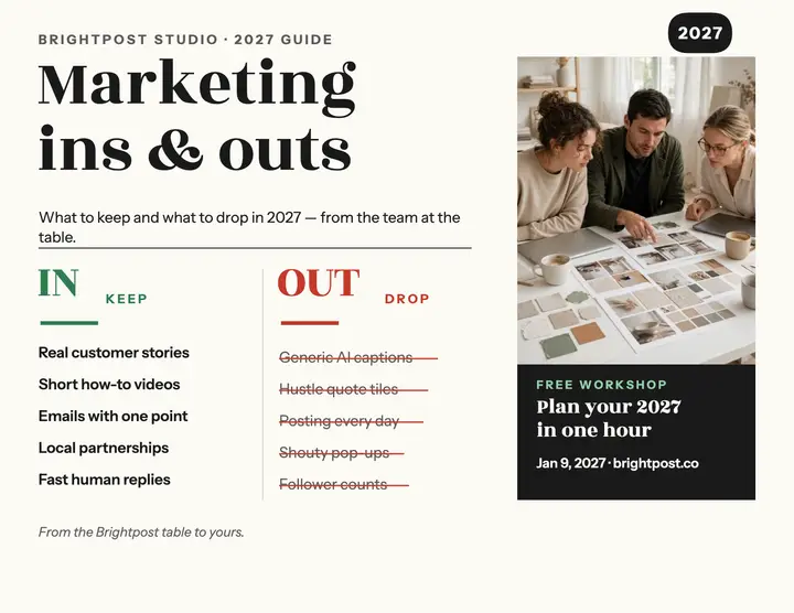 Brightpost marketing ins and outs flyer template
