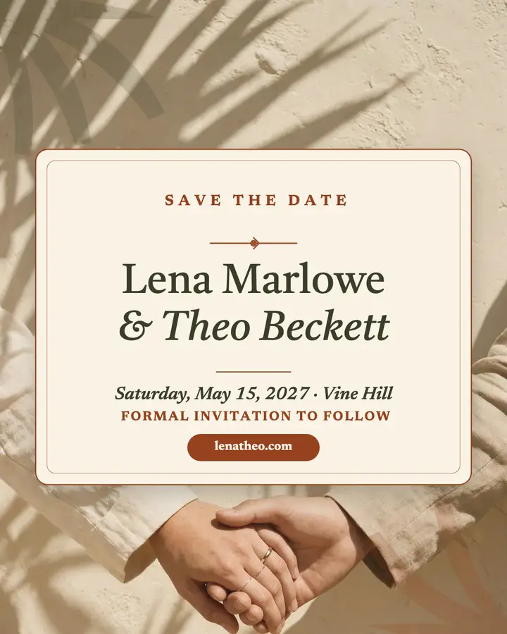 Marlowe Beckett cream save the date template