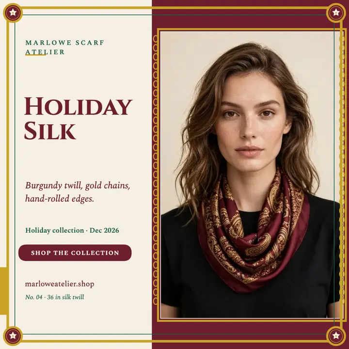 Marlowe silk scarf holiday collection post template