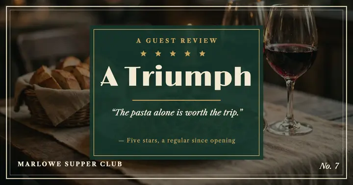 Marlowe Supper Club five-star review: restaurant review post template