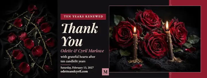 Marlowe vow renewal thank-you cover template