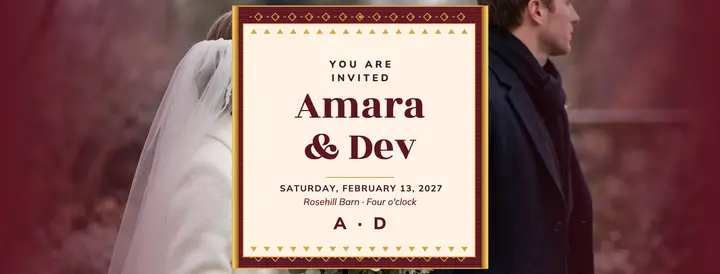 Amara and Dev winter wedding cover template