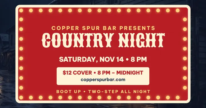 Copper Spur country night marquee post template