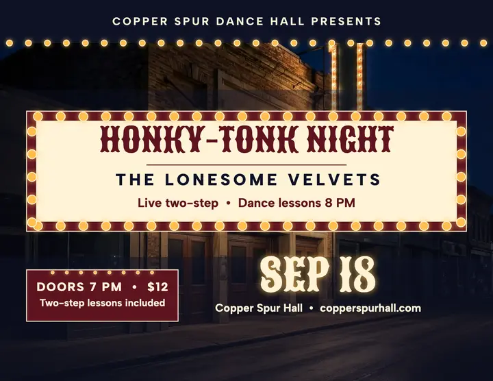 Copper Spur honky-tonk night marquee flyer template