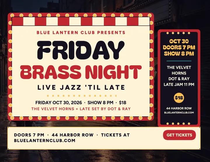 Blue Lantern Friday Brass Night flyer template