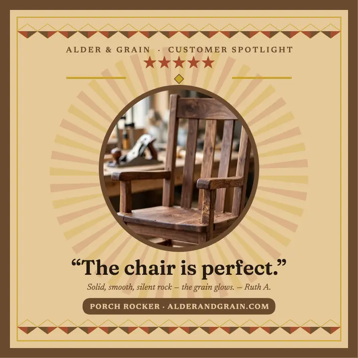 Alder and Grain chair review spotlight template