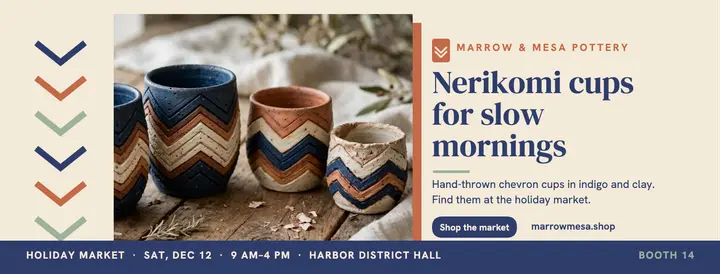 Marrow and Mesa nerikomi pots cover template
