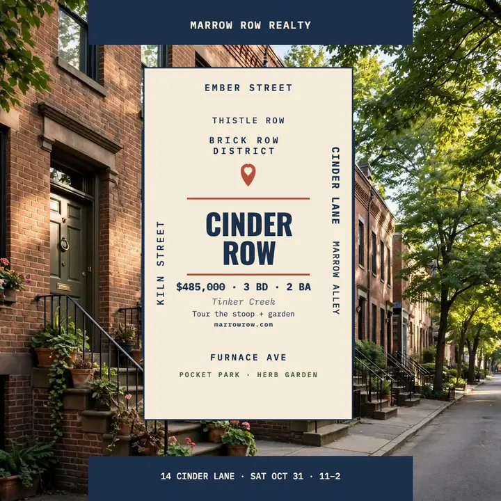 Marrow Row map open house post template