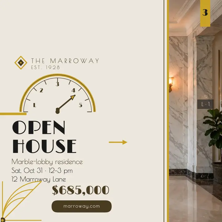 Marroway marble lobby open house post template