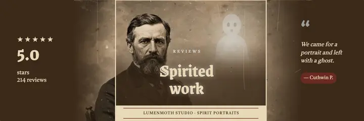 Lumenmoth Studio Spirited work review banner template