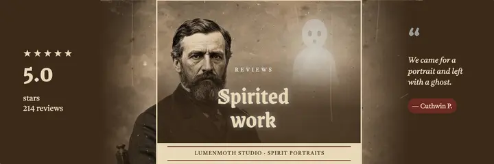 Lumenmoth Studio Spirited work review banner template