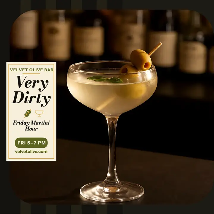 Velvet Olive martini hour post template