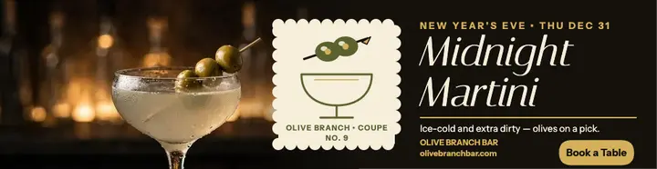 Olive Branch New Year martini billboard template