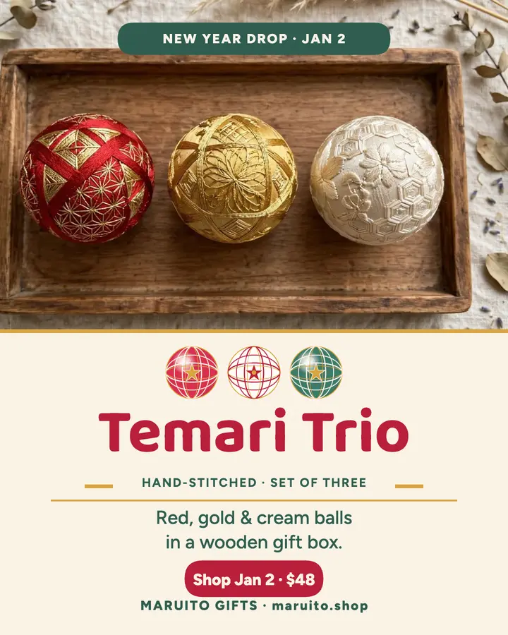 Maruito Temari Trio New Year launch post template