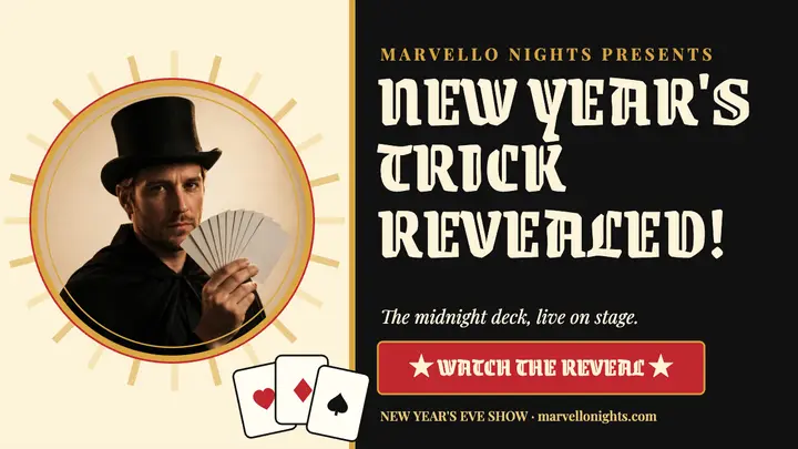 Marvello Nights magic trick reveal thumbnail template