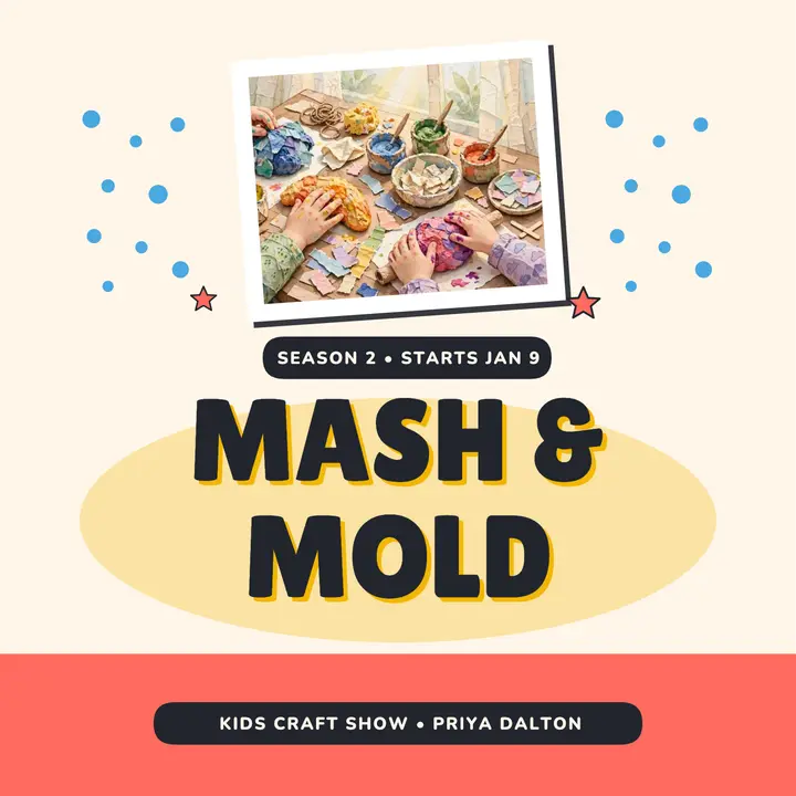 Mash and Mold kids craft podcast cover template