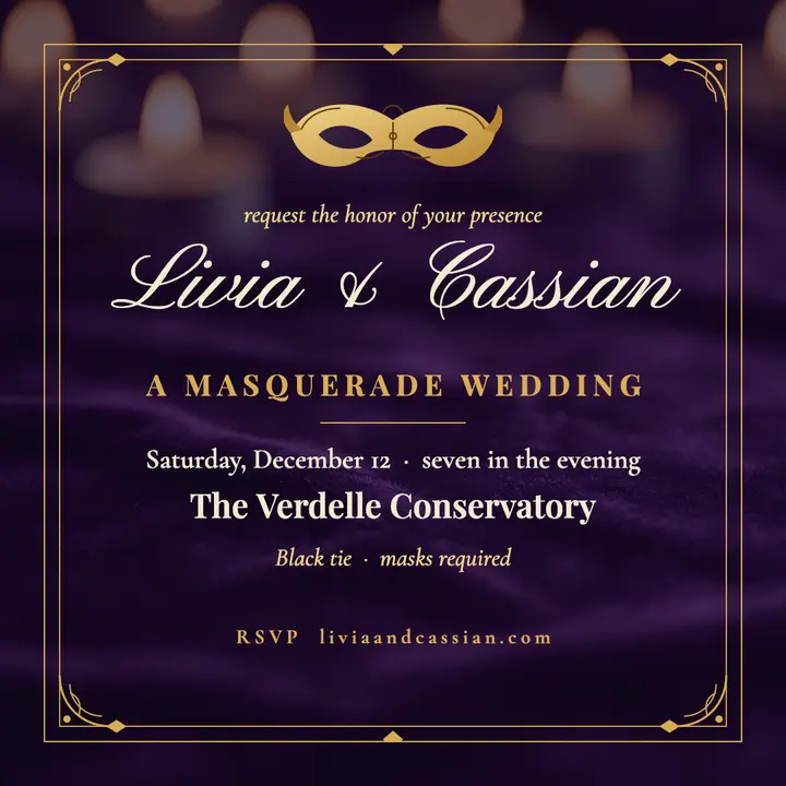 Livia and Cassian masquerade wedding template