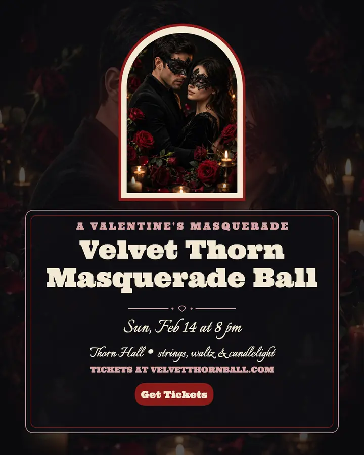 Velvet Thorn Masquerade Ball post template