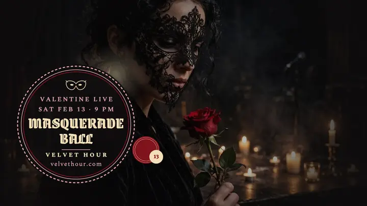 Velvet Hour masquerade ball thumbnail template