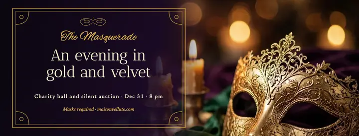 Maison Velluto masquerade gala cover template