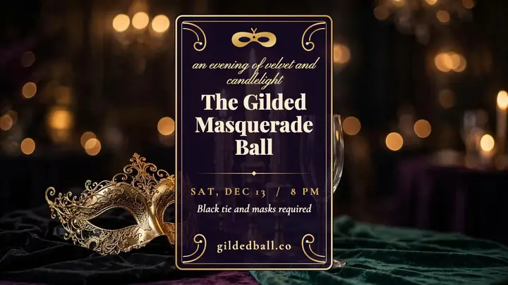 The Gilded Masquerade Ball thumbnail template
