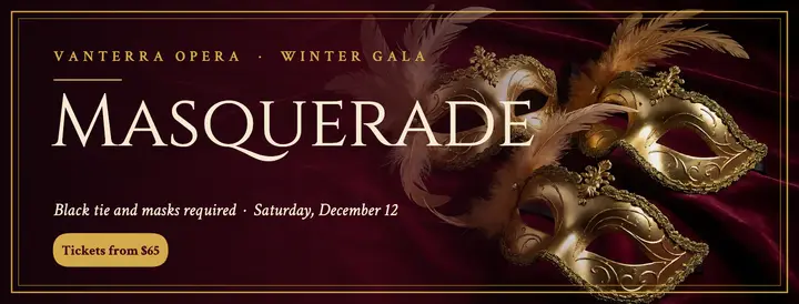 Vanterra Opera masquerade ball cover, opera house template